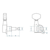 Boston 73-CLR Stemmechanieken voor gitaar, die cast, 3x links + 3x rechts, chroom