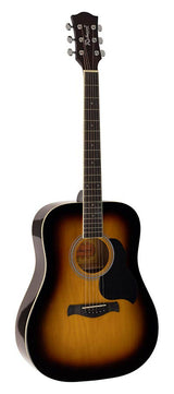 Richwood RD-12-SB Artist Series Dreadnought Akoestische Gitaarset Sunburst met Capo, Stemapparaat, Gigbag en Gitaarstandaard