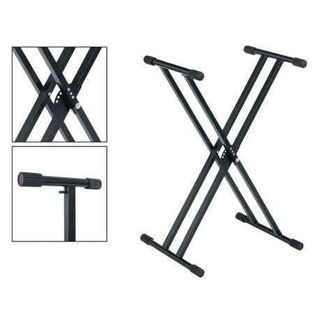 Boston KS-240 Keyboardstatief – Dubbel X-model, trigger lock, made in EU, zwart