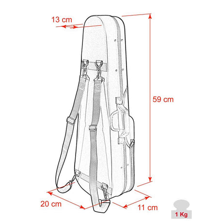 Leonardo VC-1318-BK Elementary Series vioolkoffer gevormd 1/8 zwart