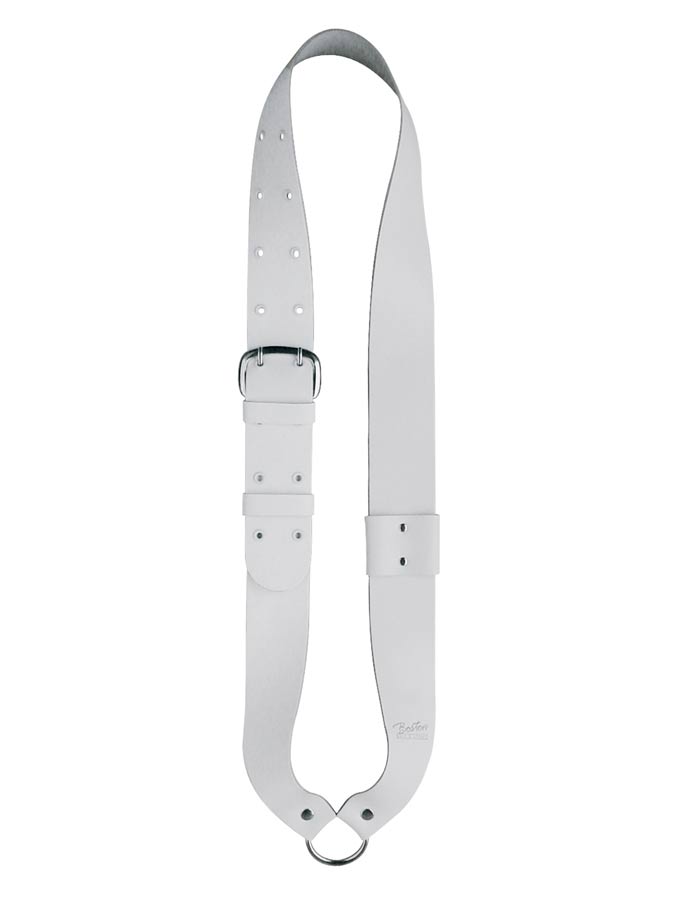 Boston SB-10-V Bandelier voor kleine trom, gevoerd leder, wit