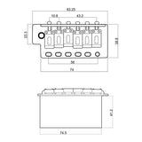 Wilkinson WVCS/B Tremolo met Zwarte Afwerking en Stalen Blok