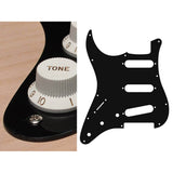 Boston SL-113-B pickguard, Stallion, standard, SSS, 3 pot holes, 3-5 switch, lefthanded, 1 ply, black