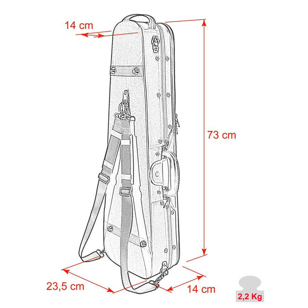 Leonardo VC-1434-UU Student Series vioolkoffer gevormd 3/4 blauw