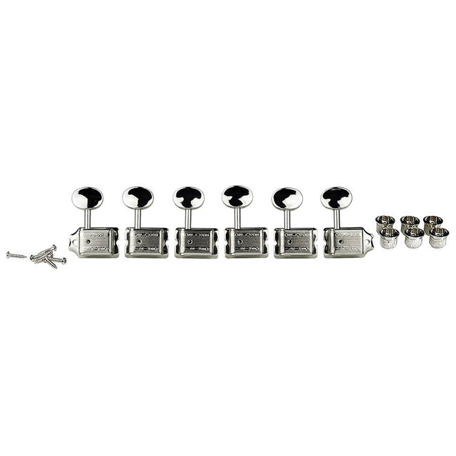 Wilkinson 162-NL Stemmechanieken voor gitaar, vintage F-style, 6x links, nikkel, split as