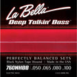 La Bella L-760NHBB snaren set elektrisch 'Beatle' bass, black nylon tape wound, 050-065-080-100