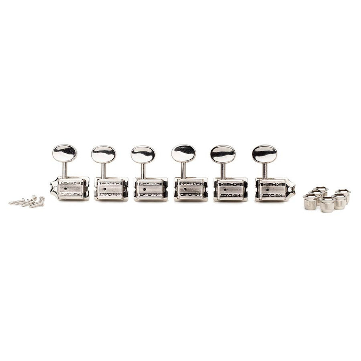 Wilkinson 162-NL-4S2M Stemmechanieken voor gitaar, met EZ LOK and staggered post height, 6x links, nikkel