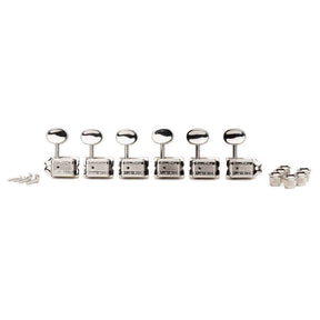 Wilkinson 162-NL-4S2M Stemmechanieken voor gitaar, met EZ LOK and staggered post height, 6x links, nikkel