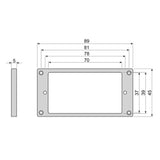 Boston HF5050BK humbucker frame, flat, 5x5mm, black