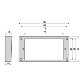 Boston HCS100110BK humbucker frame, curved bottom slanted top, 10 to 11mm height, black