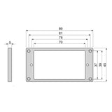 Boston HF5050IV humbucker frame, flat, 5x5mm, ivory