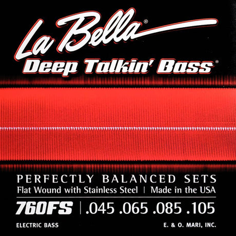 La Bella L-760FS snaren set elektrisch bass, stainless steel flatwound, standard, 045-065-085-105