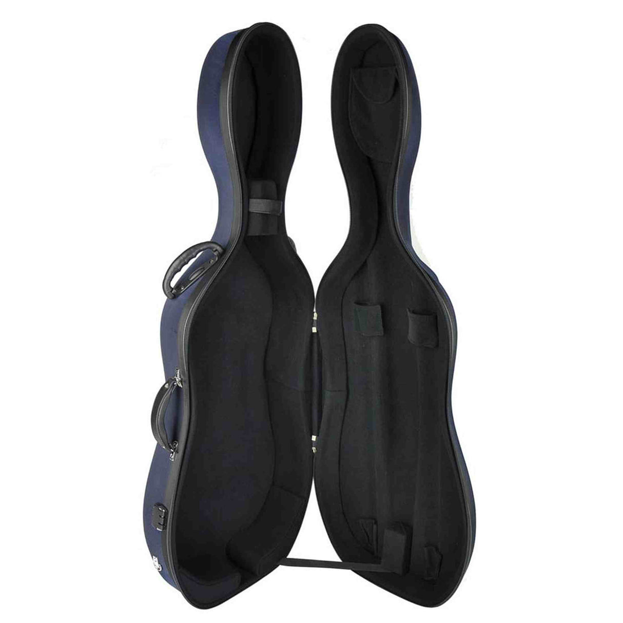 Leonardo CC-144-BU cellokoffer 4/4 gevormd blauw met slot en 2 riemen