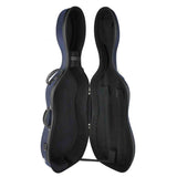 Leonardo CC-144-BU cellokoffer 4/4 gevormd blauw met slot en 2 riemen