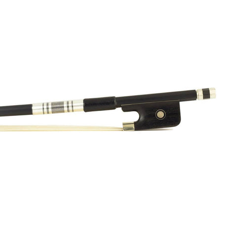ELS FBC-10/44 cellostrijkstok, 4/4, glasvezel, zwart, rond, ebben slof, enkel oog, balein imitatie