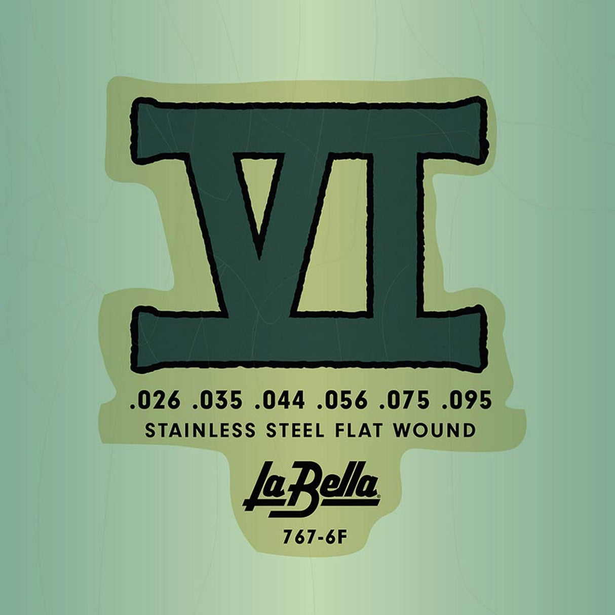 La Bella L-767-6F snaren set elektrisch bass VI, stainless steel flatwound, 026-035-044-056-075-095