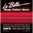 La Bella L-760FX snaren set elektrisch bass, stainless steel flatwound, extra light, 039-056-077-096