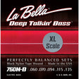 La Bella L-760NBXL snaren set elektrisch bass, black nylon tape wound, 060-070-094-115-135, extra long scale