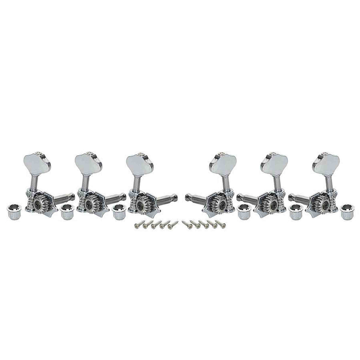 Wilkinson WJ-28N/CR Stemmechanieken voor gitaar, open geared, 3x links + 3x rechts, chroom, ratio 1:19