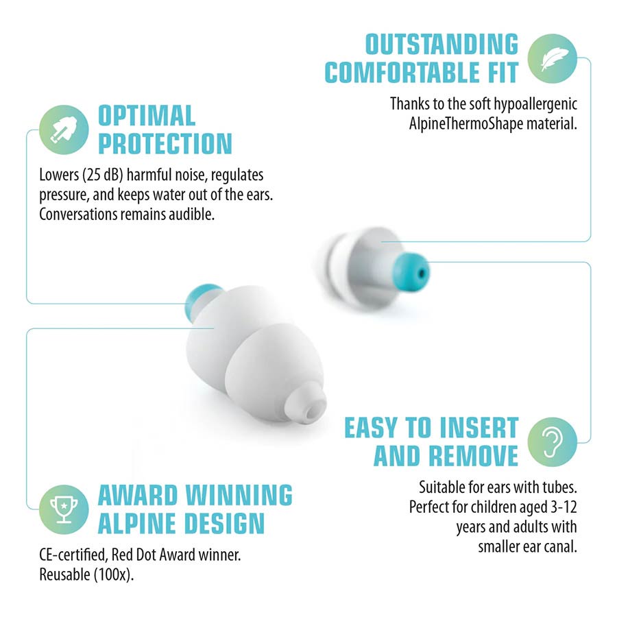 Alpine ALP-PK Pluggies Kids Oordoppen – Gehoorbescherming voor Kinderen van 3 tot 12 Jaar