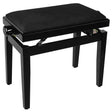 Boston PB1/1020 pianobank – verstelbare zitting, hoogglans zwart met velours bekleding