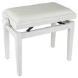 Boston PB1/3040 pianobank – verstelbare zitting, hoogglans wit met witte velours bekleding