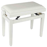 Boston PB1/3540 pianobank – verstelbare zitting, mat wit met witte velours bekleding