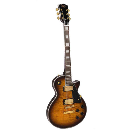 SX EH3D-DS elektrische gitaar – LP Custom stijl, 2 humbuckers, mahonie/esdoorn, Desert Sunburst