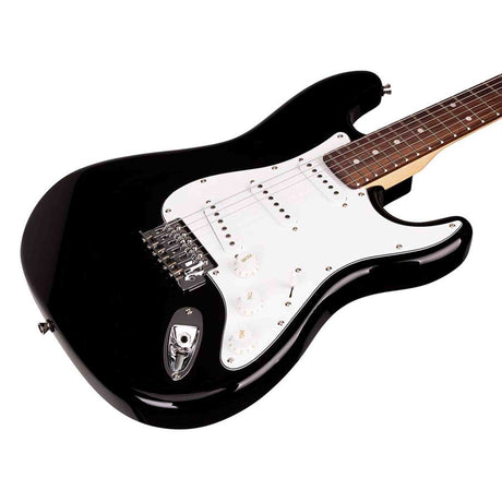 SX ED1/BK elektrische gitaar – 3 single coil pickups, vintage tremolo, zwart + tas