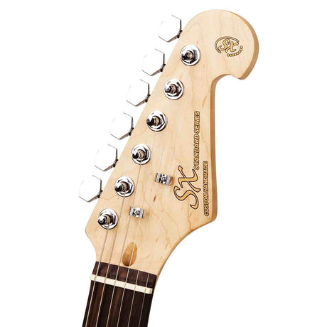 SX ED1/EB elektrische gitaar – 3 single coil pickups, vintage tremolo, Electric Blue + tas