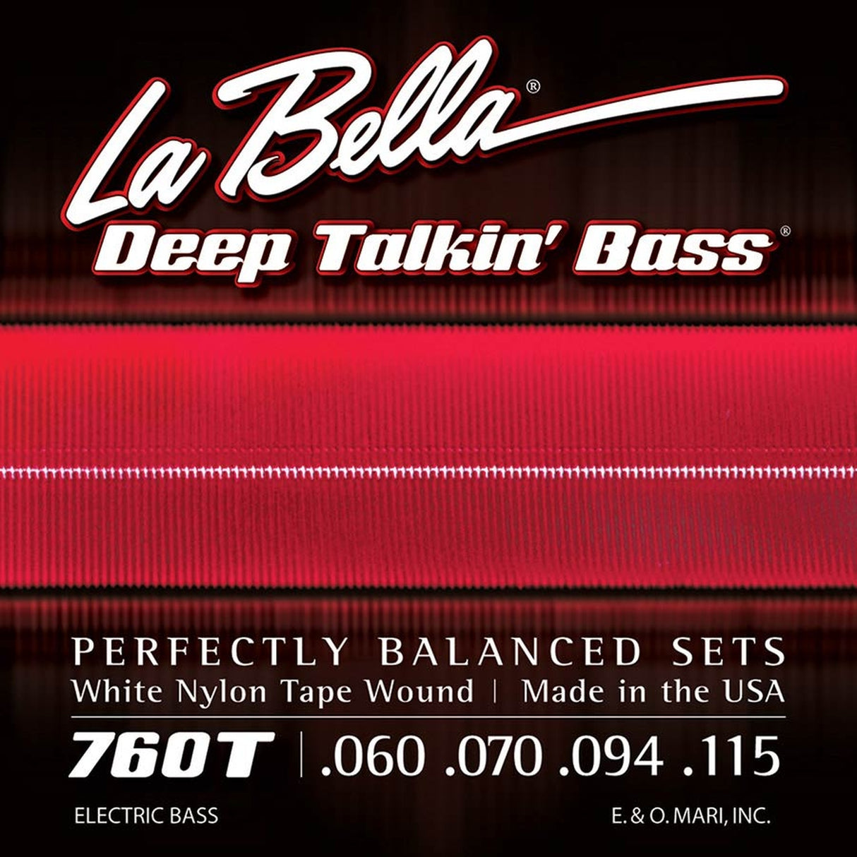 La Bella L-760T snaren set elektrisch bass, white nylon tape wound, standard, 060-070-094-115