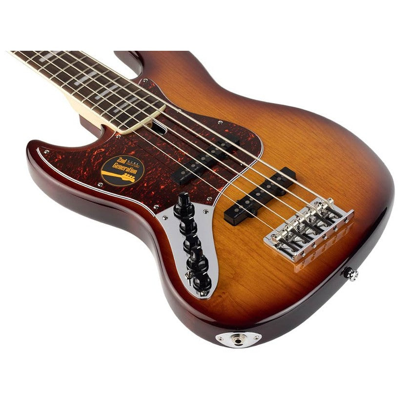 Sire V7+ A5L/TS Marcus Miller 2nd Gen linkshandige 5-snarige Tobacco Sunburst basgitaar