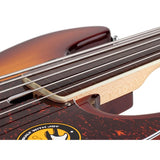 Sire V7+ A5F/TS Marcus Miller 2nd Gen fretless 5-snarige basgitaar Tobacco Sunburst