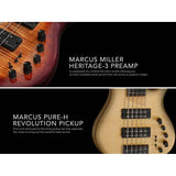 Sire M7+ A5/TBL Marcus Miller 5-Snarige Basgitaar Transparent Blue