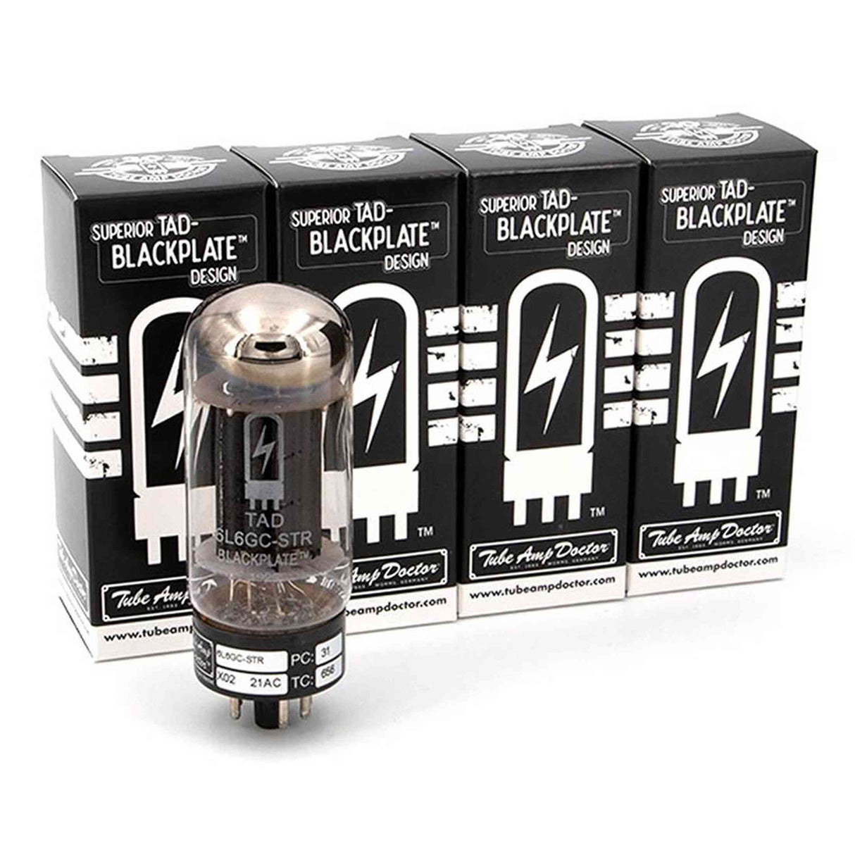 TAD 6L6GCSTRBP/4 – 4 stuks Quartet matched 6L6GC-STR Blackplate buizen, breed inzetbaar RT214