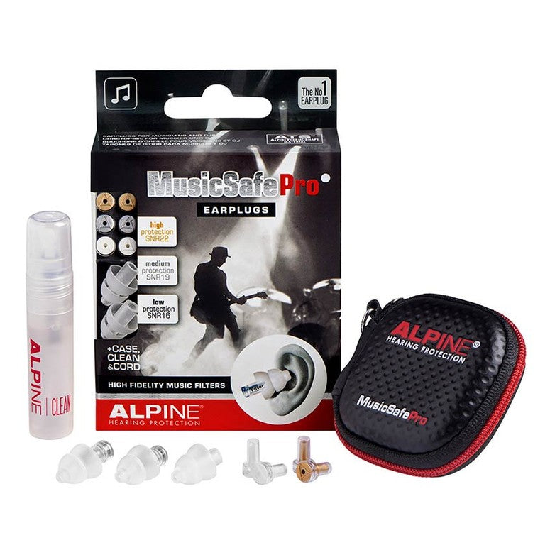 Alpine ALP-MSP-TR MusicSafe Pro Oordoppen – High-Fidelity Gehoorbescherming voor Muzikanten, Transparant