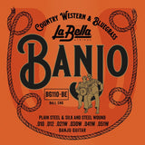 La Bella L-BG110-BE snaren set for 6-snaar guitar banjo, silk & steel, ball ends