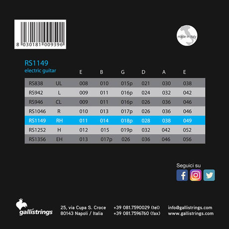 Galli RS-1149 elektrische gitaarsnaren 011-049