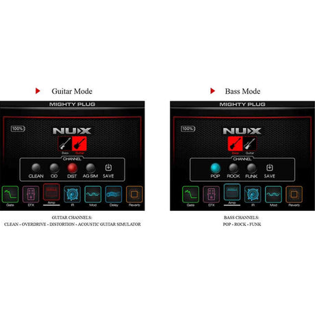 NUX MPLUG Mighty Series hoofdtelefoonversterker met effecten, amp-modellen en Bluetooth