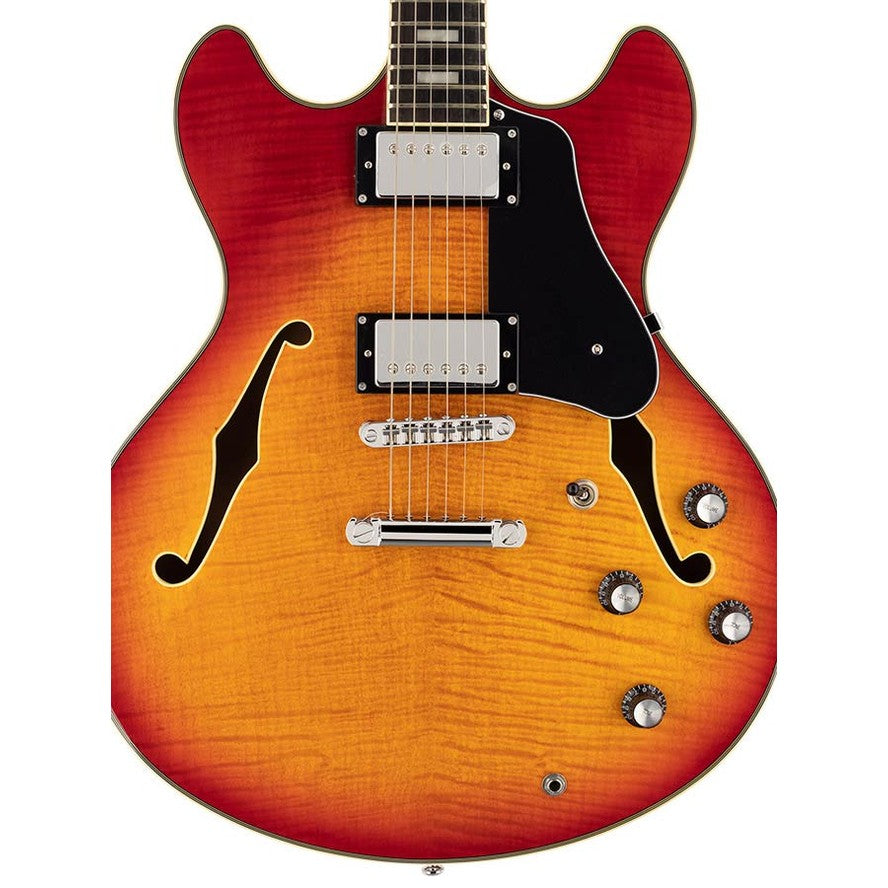 Sire Guitars H7/CS electrische archtop gitaar, esdoorn, cherry sunburst