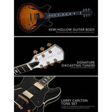 Sire Guitars H7/CS electrische archtop gitaar, esdoorn, cherry sunburst
