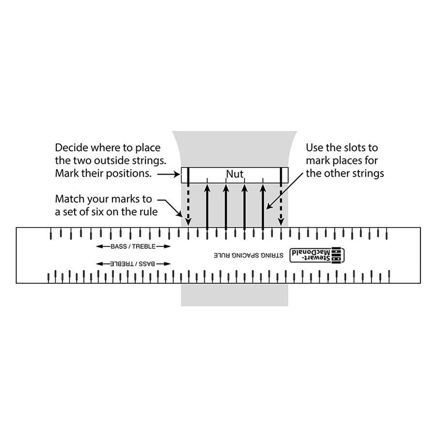 StewMac SM0673 Snaarverdelingsliniaal RVS