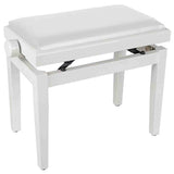 Boston PB1/3045 pianobank – verstelbare zitting, hoogglans wit met witte skai bekleding