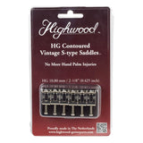 Highwood HG108-NI Contoured Vintage S-Style Brugzadels 10,8 mm – Nickel Set van 6