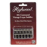 Highwood HG112-NI Contoured Vintage S-Style Brugzadels 11,2 mm – Nickel Set van 6