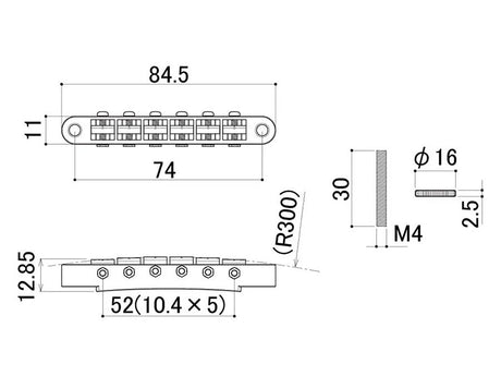 Hosco GE104BCBS3 Vintage Style T-O-M Brug by Gotoh – Chroom