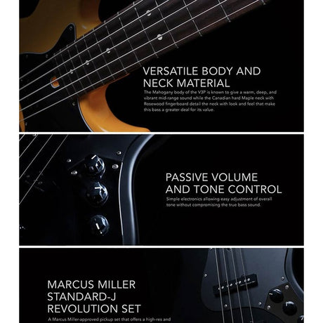 Sire V3P 5/TS Marcus Miller 5-Snarige Basgitaar Tobacco Sunburst