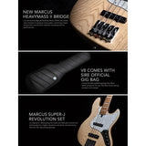 Sire V8 S4/NT Marcus Miller swamp ash 4-snarige actieve basgitaar Natural