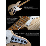 Sire V8 S5/NT Marcus Miller swamp ash 5-snarige actieve basgitaar Natural