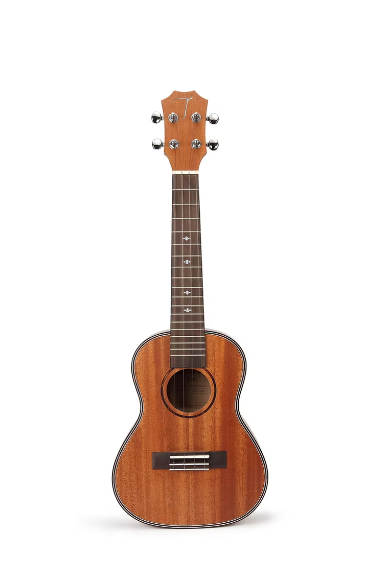 TOM 200 Concert Ukulele Massief Mahonie met Rosewood en Luxe Hoes